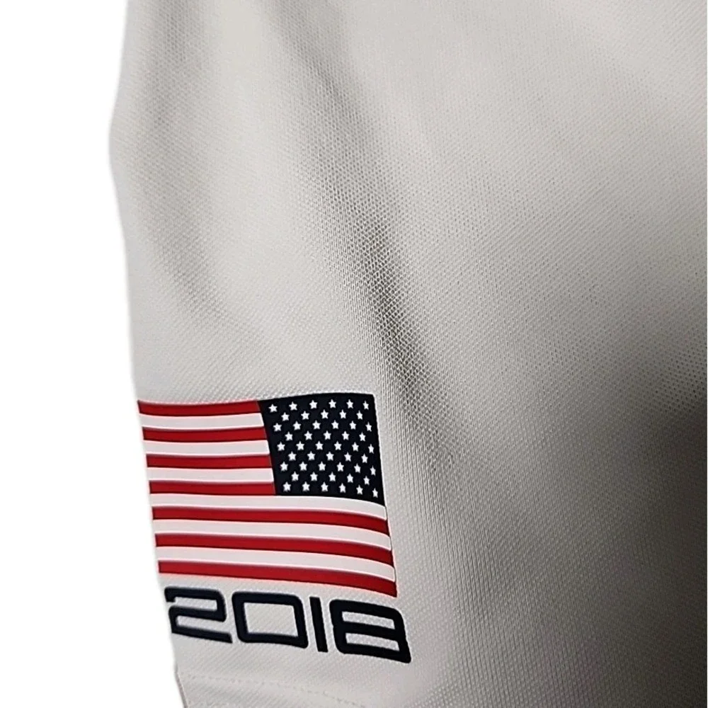 RLX Ralph Lauren Men's Medium‎ Polo 2018 Ryder Cup Golf USA Shirt White Ultimate